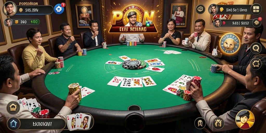 Tampilan gameplay Poker yang menegangkan dan seru di 3446.