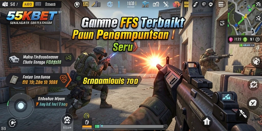 Tampilan gameplay seru dari 55KBET dalam aksi FPS.
