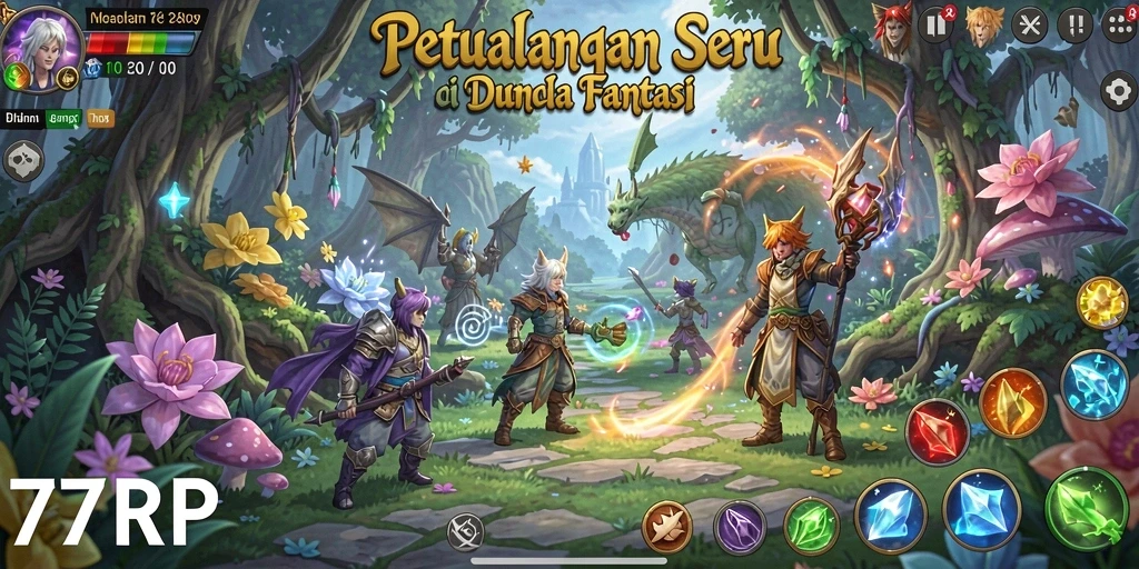 Tampilan gameplay <strong>77RP</strong> yang menarik dengan banyak aksi petualangan.