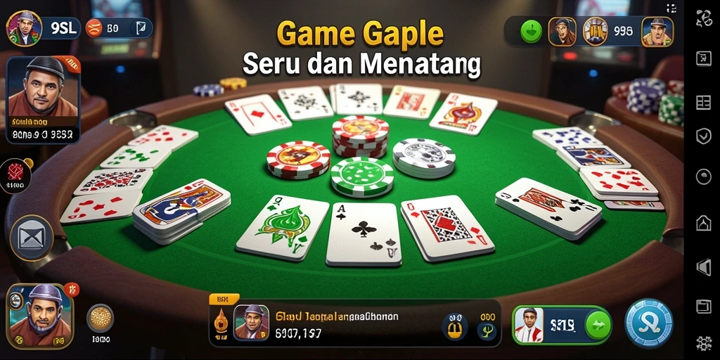 Tangkapan layar dari gameplay menarik Gaple di 9SL.