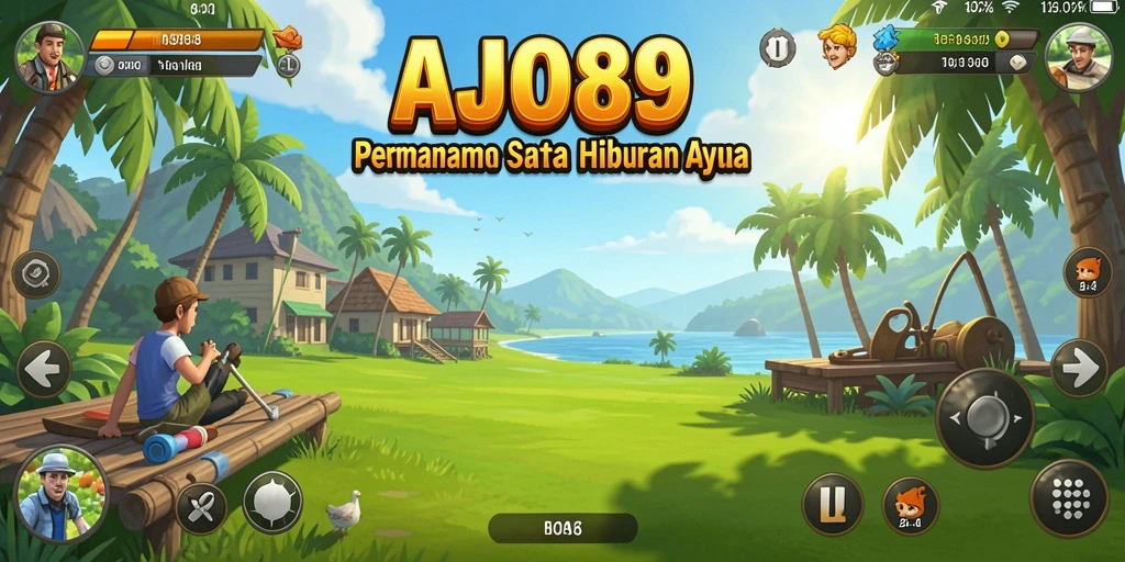 Tampilan gameplay AJO89 yang ceria dan menghibur.
