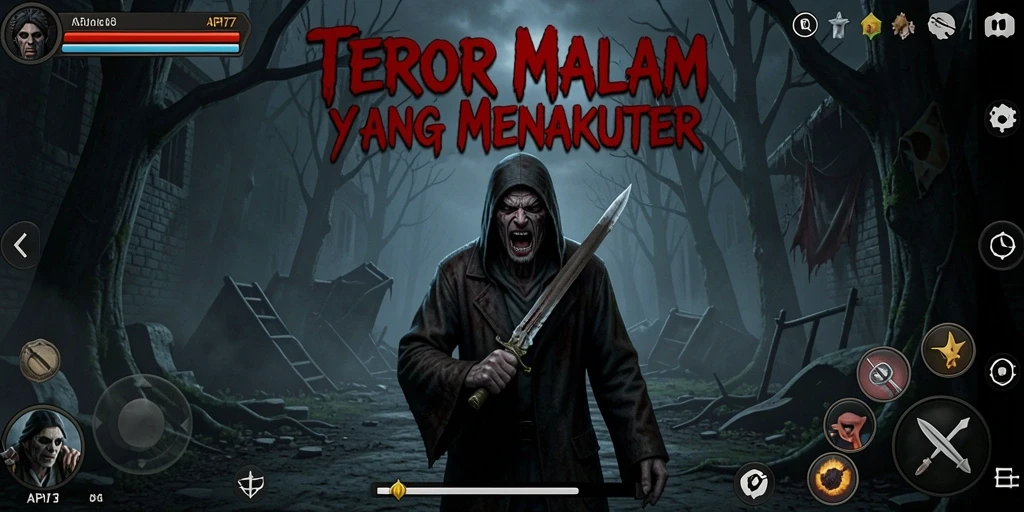 Tangkapan layar menunjukkan momen mengejutkan dari gameplay Horror.