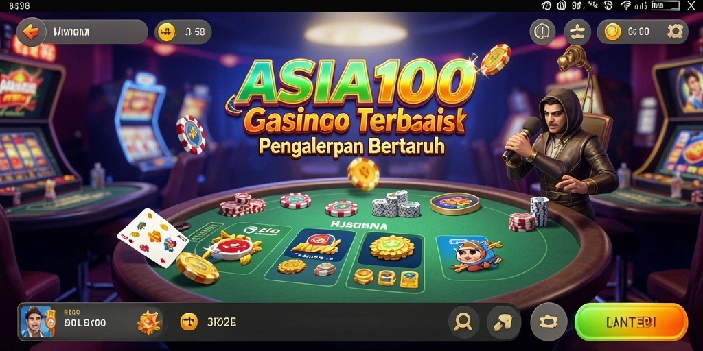 Tampilan gameplay ASIA100 yang memukau dalam Kasino.