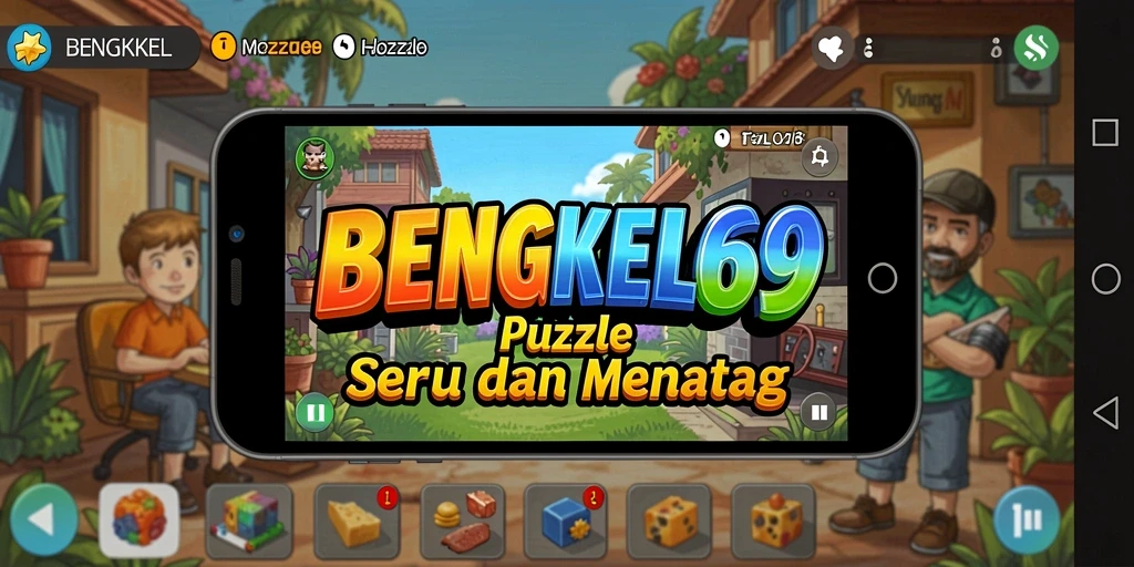 Tampilan gameplay BENGKEL69 yang menarik dengan berbagai puzzle seru.
