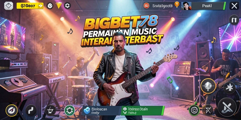 Tampilan gameplay BIGBET78 menampilkan interaksi pengguna dengan lagu-lagu.