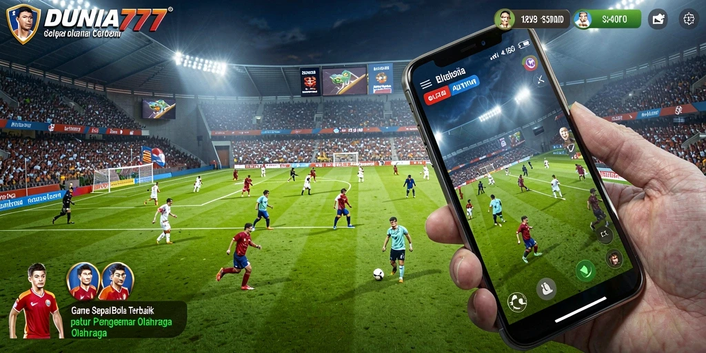 Tampilan gameplay seru DUNIA777 dengan aksi sepak bola yang mendebarkan.