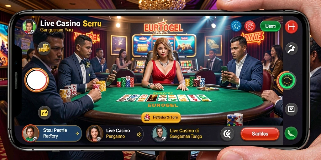 Tampilan gameplay Live Casino yang mendebarkan di EUROTOGEL.