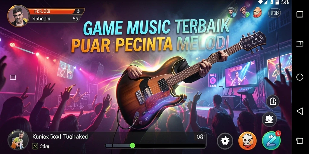 Tampilan gameplay F08 yang menarik dengan beragam lagu.