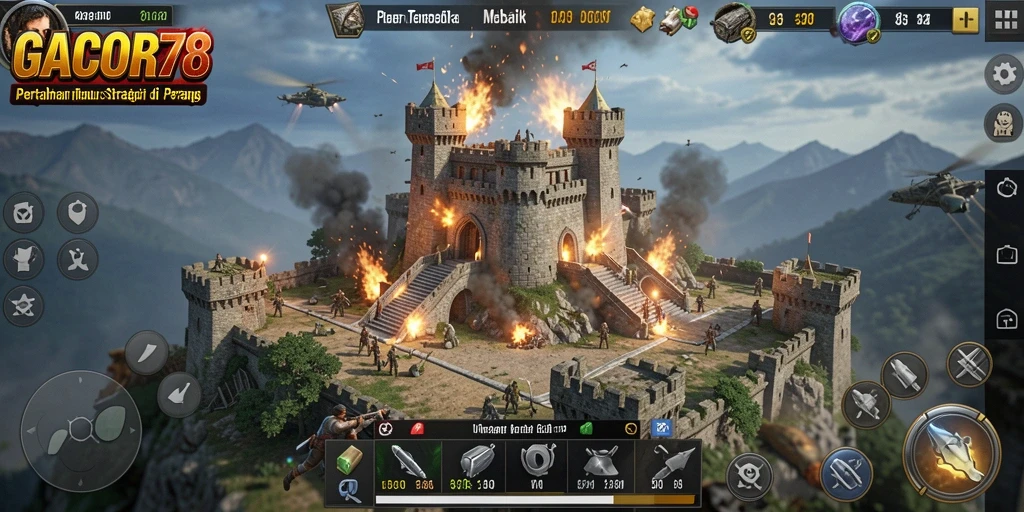 Tangkapan layar gameplay GACOR78 menampilkan aksi seru Tower Defense.