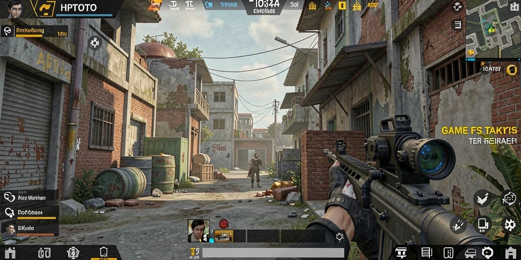 Gameplay seru HPTOTO dengan aksi tembak-menembak intens.
