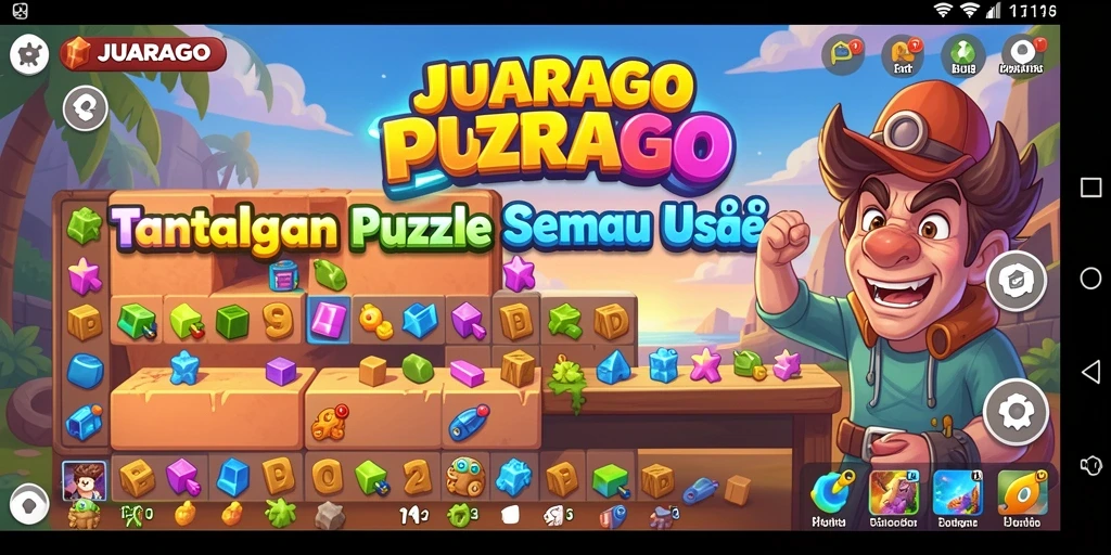 Tangkapan layar permainan JUARAGO menampilkan variasi teka-teki yang menarik.