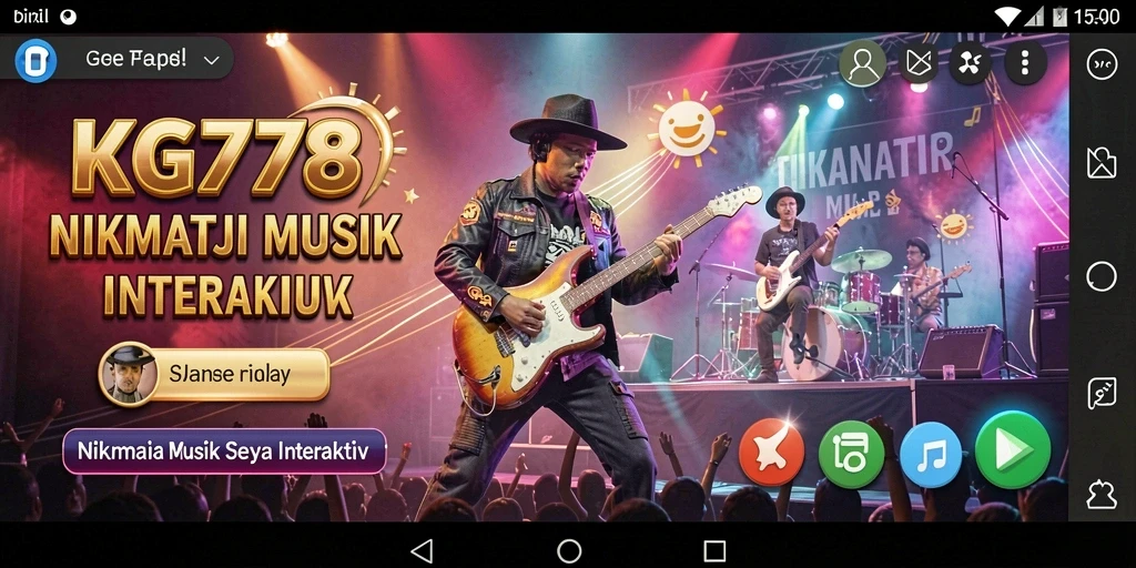 Screenshot KG778 menampilkan pengguna yang bermain alat musik dalam mode permainan.