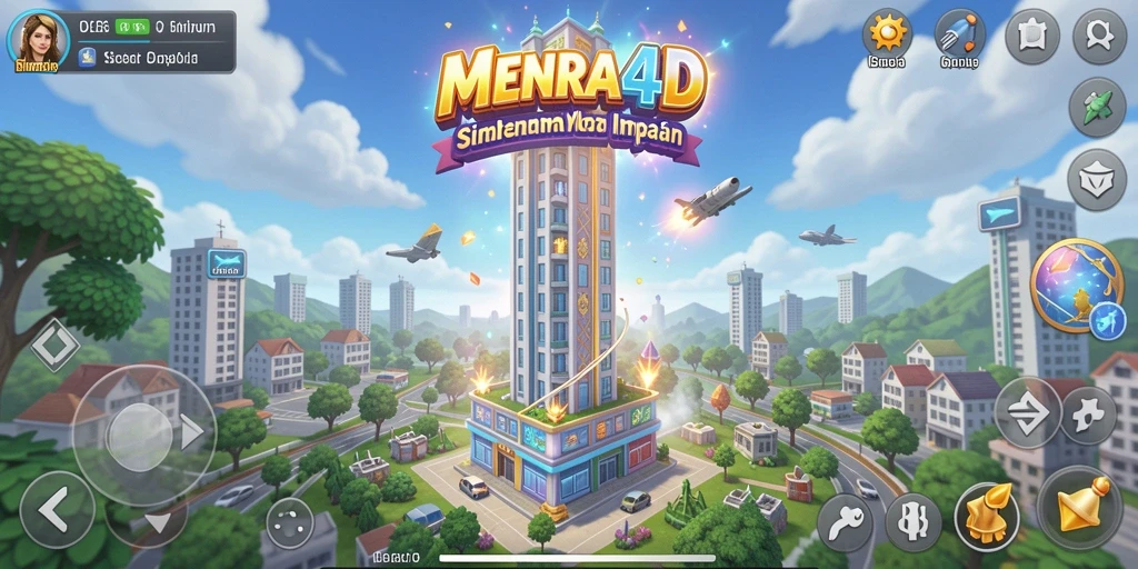 Tangkapan layar MENARA4D menunjukkan berbagai menara yang menarik dan beragam desain.