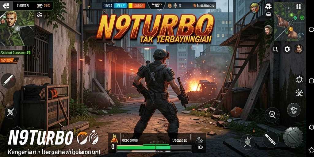 Screenshot gameplay N9TURBO yang menampilkan momen mencekam dan atmosfer horror.