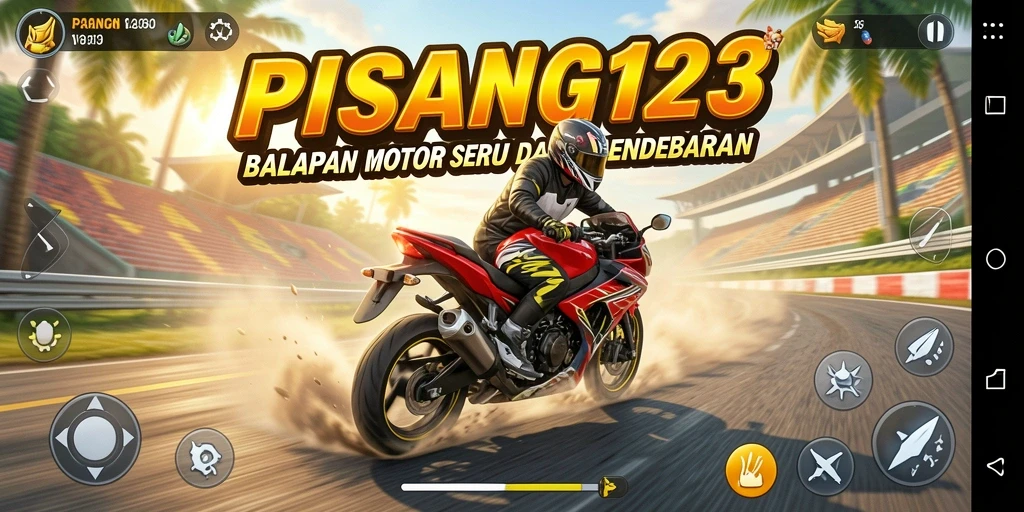 Gameplay PISANG123 yang menegangkan saat balapan motor di trek penuh tantangan.