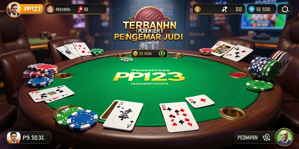 Tangkapan layar gameplay PP123 menunjukkan aksi Poker yang mendebarkan.