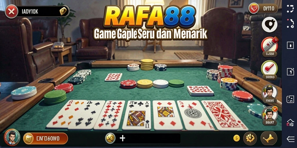Screenshot gameplay RAFA88 yang menampilkan keseruan permainan Gaple.