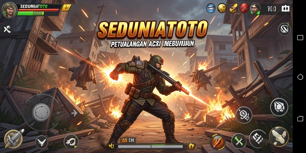 Gameplay seru SEDUNIATOTO dengan aksi cepat dan karakter unik.