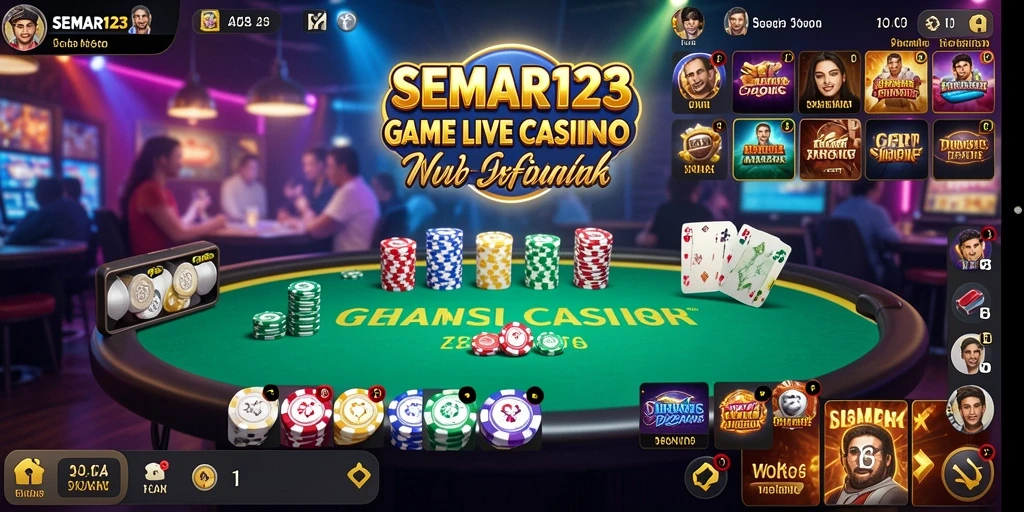 Screenshot SEMAR123 menampilkan dealer langsung yang berinteraksi dengan pemain di meja roulette.