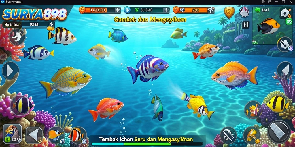 Screenshot SURYA898 menampilkan aksi seru bermain Tembak Ikan.
