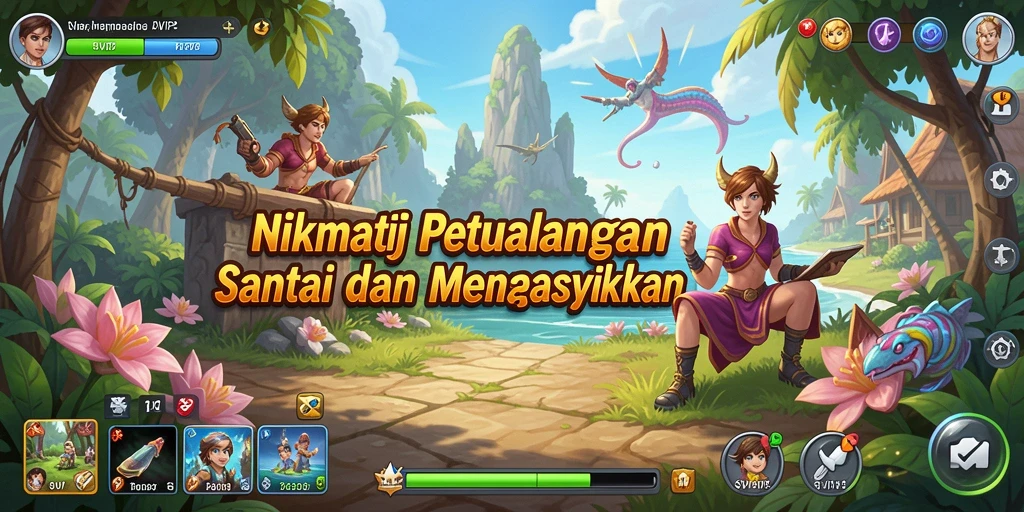 Tampilan utama gameplay SVIP2 dengan suasana santai yang mengasyikkan.