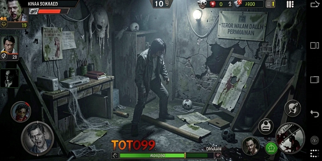 Screenshot gameplay menakutkan dari TOTO99 dengan suasana mencekam.