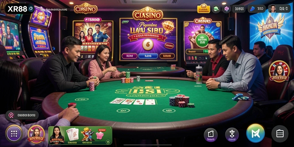 Gameplay Live Casino XR88 dengan dealer langsung yang interaktif.
