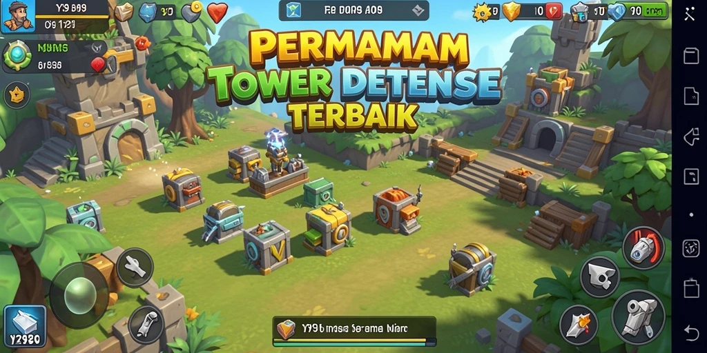 Gameplay Y89 menampilkan aksi menara pertahanan yang mendebarkan.