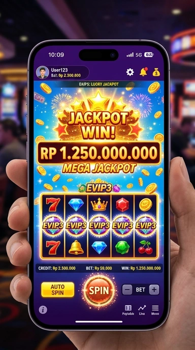 Tampilan aplikasi evip3 di smartphone.